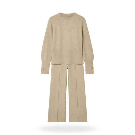 Conjunto tejido cuello redondo