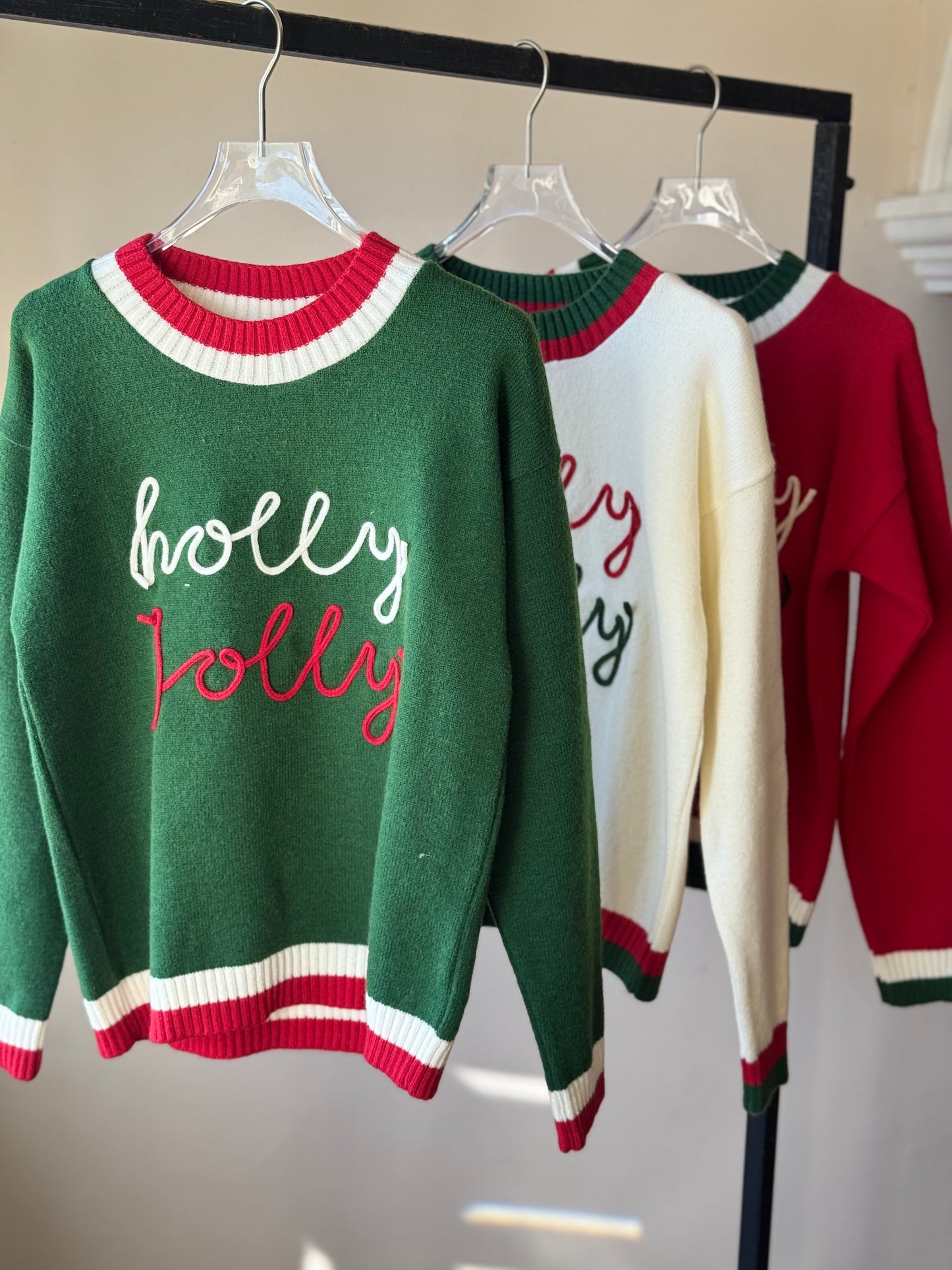 Suéter holly jolly navideño