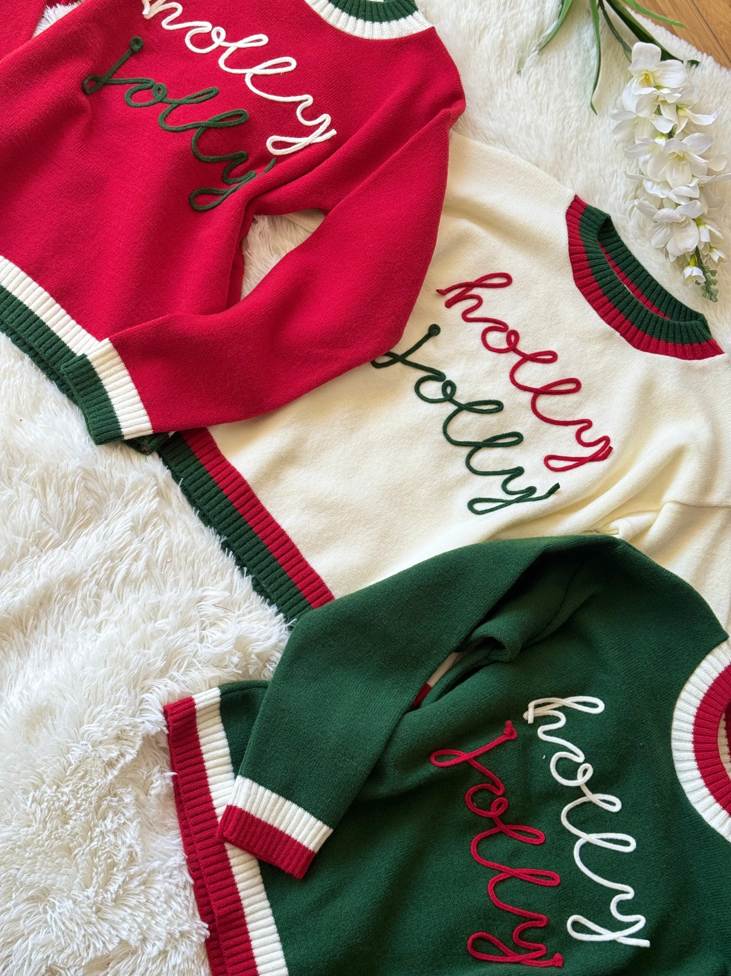 Suéter holly jolly navideño