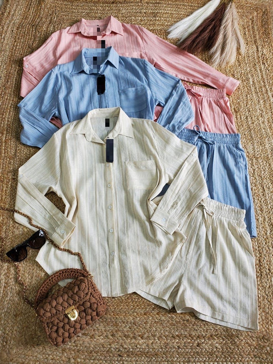 Conjunto lino rayado