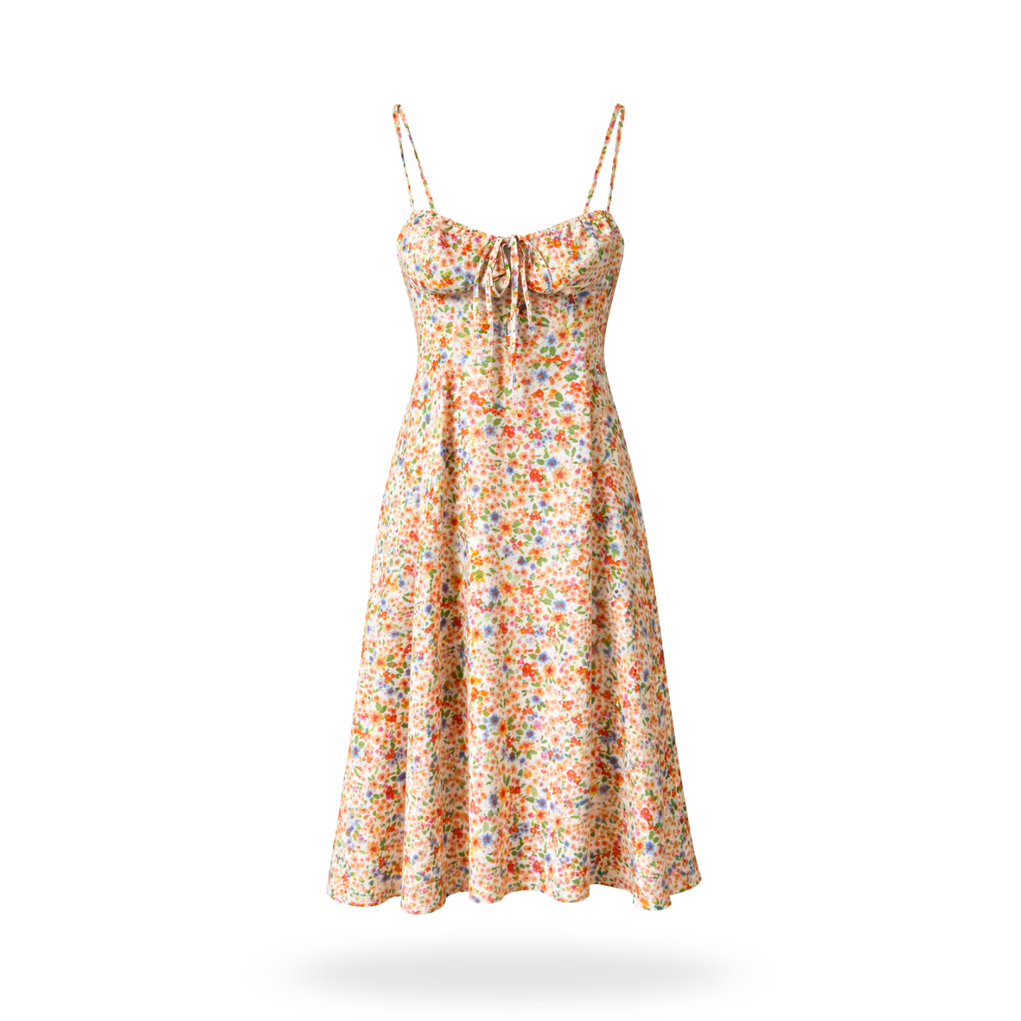 Vestido con corset de flores