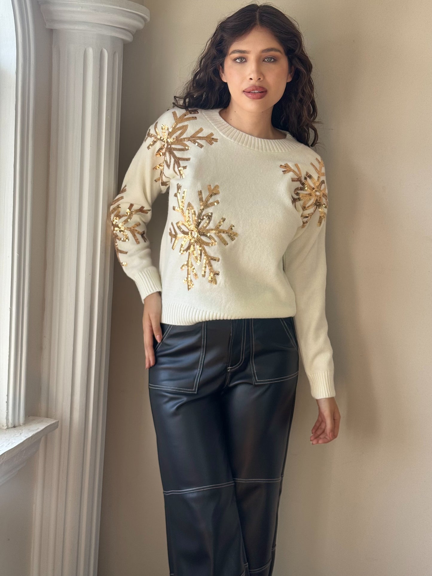 Suéter copos navideño