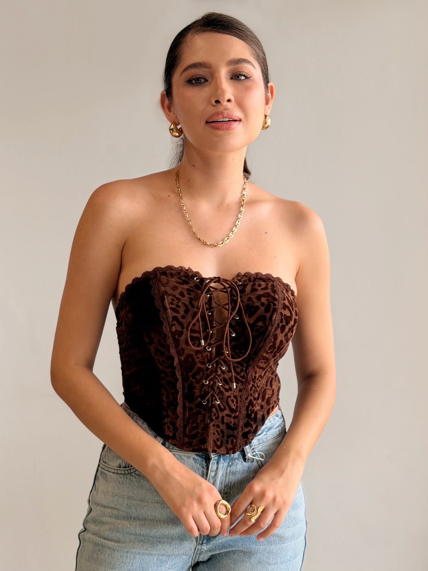 Corset Straples Animal Print