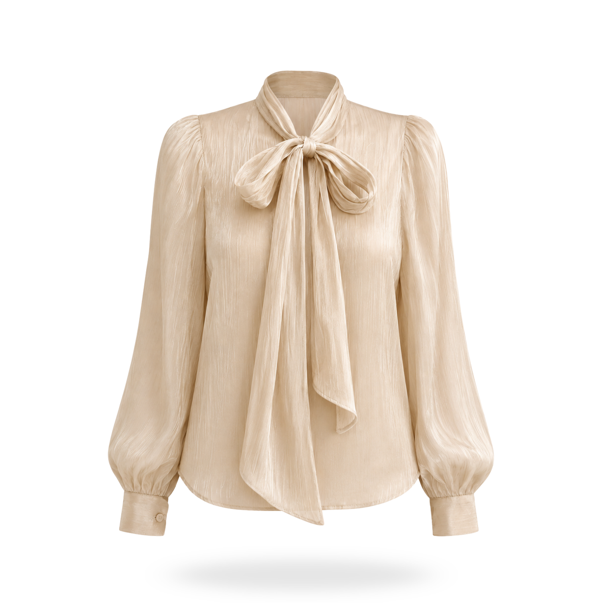 Camisa de satin con nudo