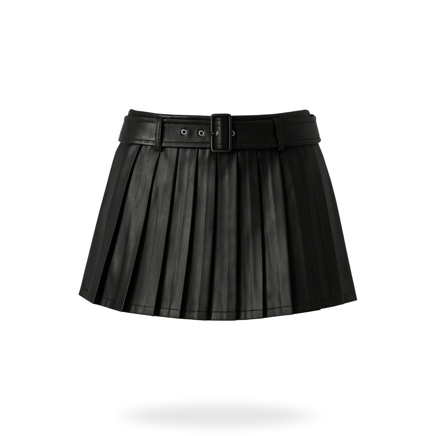 Falda tableada vinipiel con short