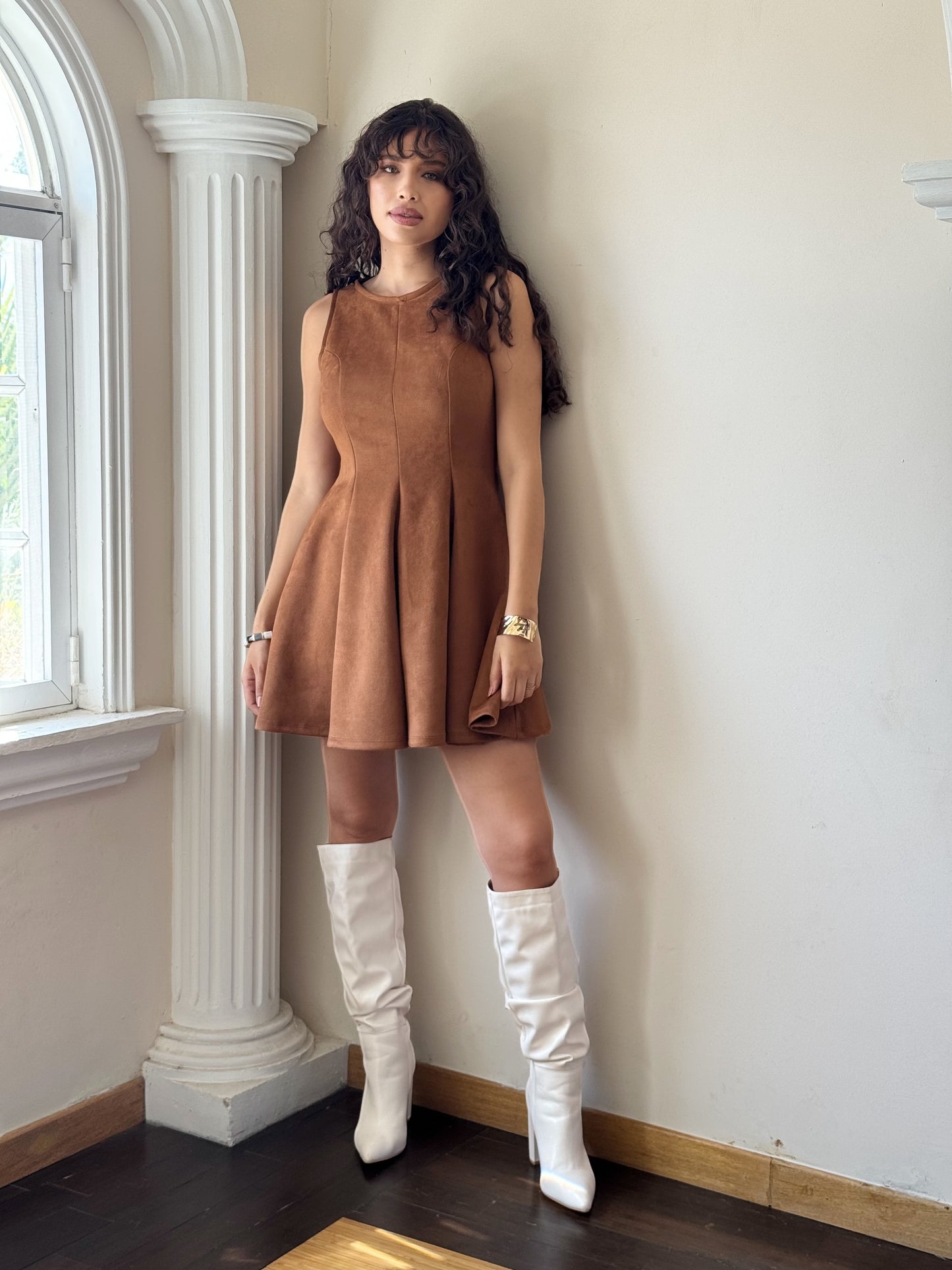 Vestido Gamuza Corte A