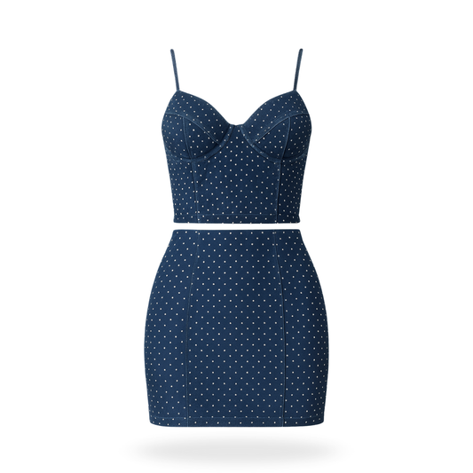 Conjunto mezclilla con brillos