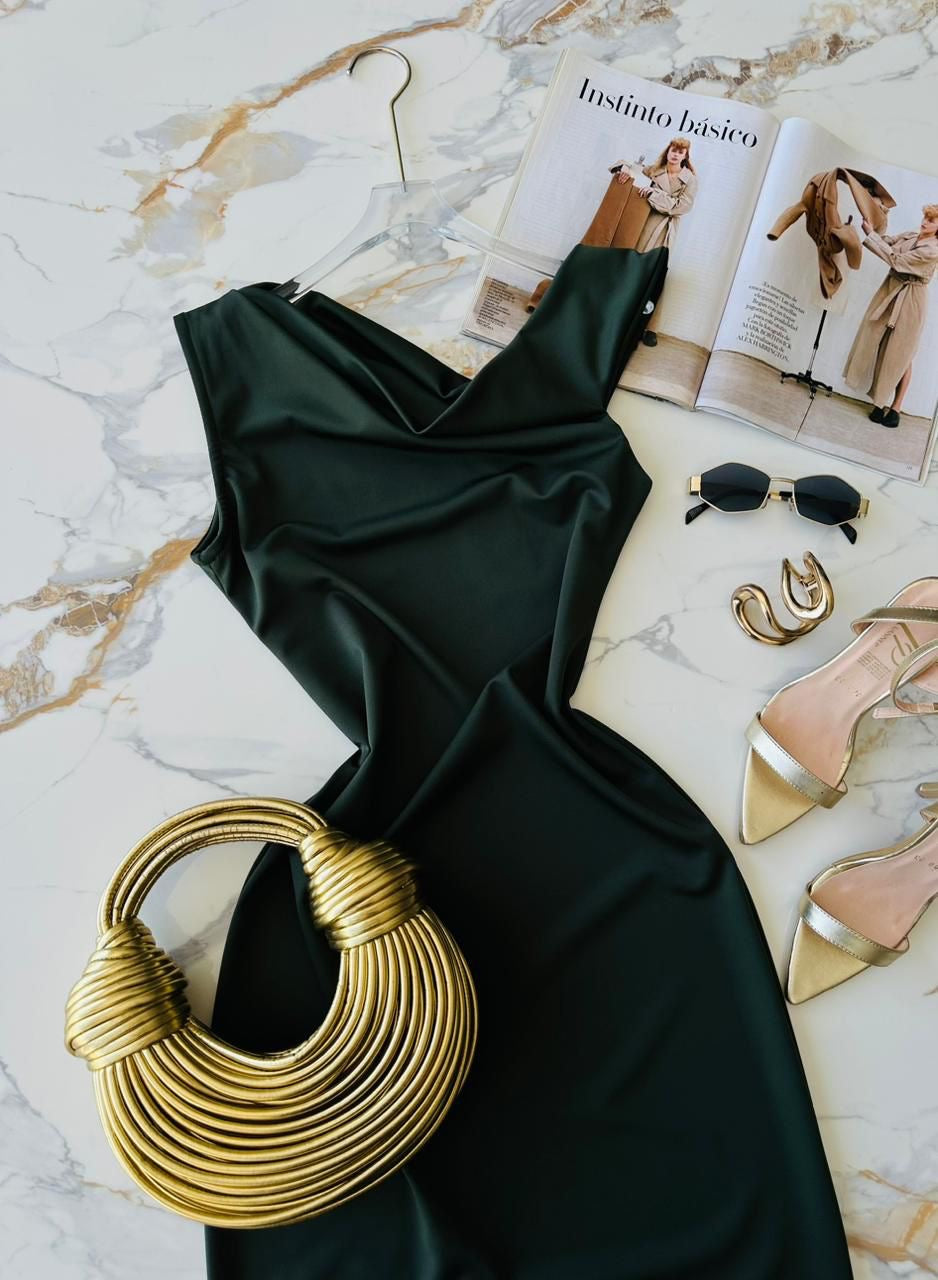 Vestido maxi asimetrico