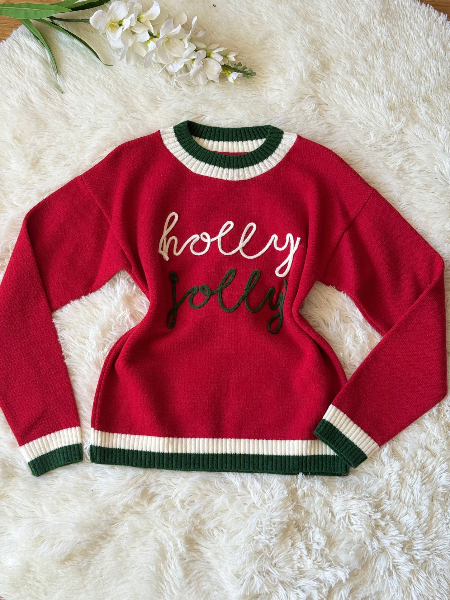 Suéter holly jolly navideño