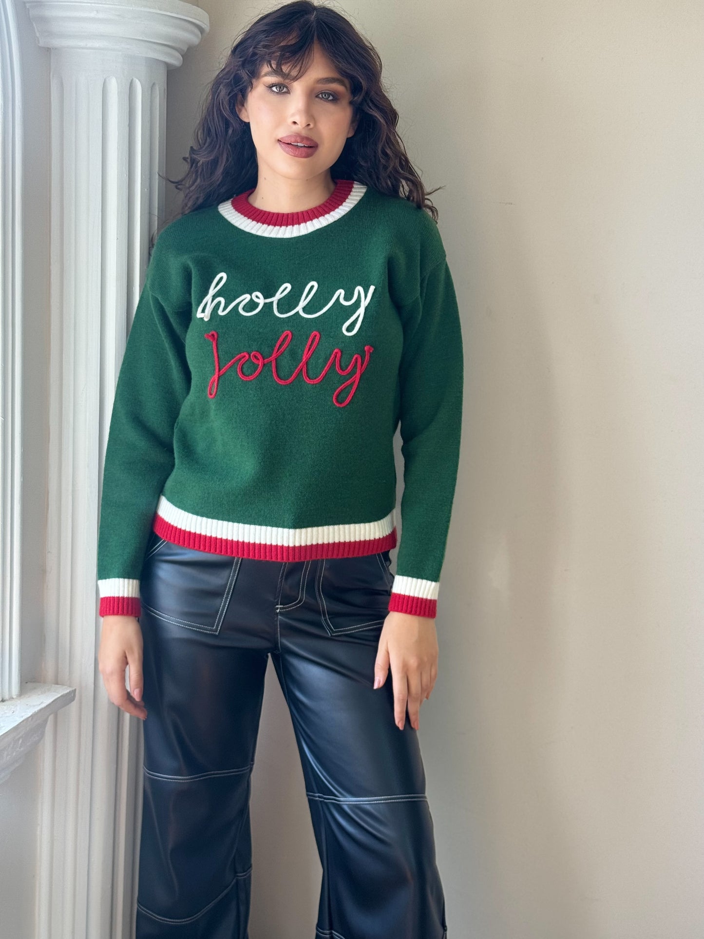 Suéter holly jolly navideño