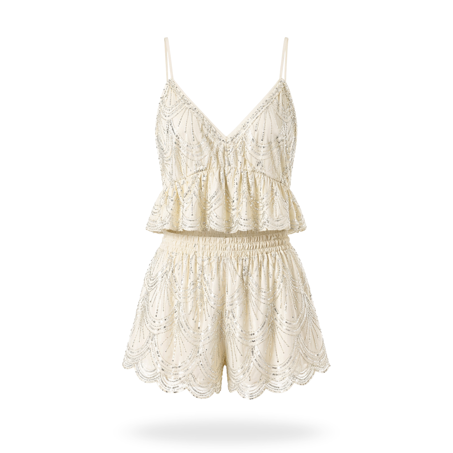 Conjunto de short Bordado con pedreria