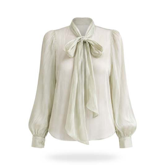 Camisa de satin con nudo