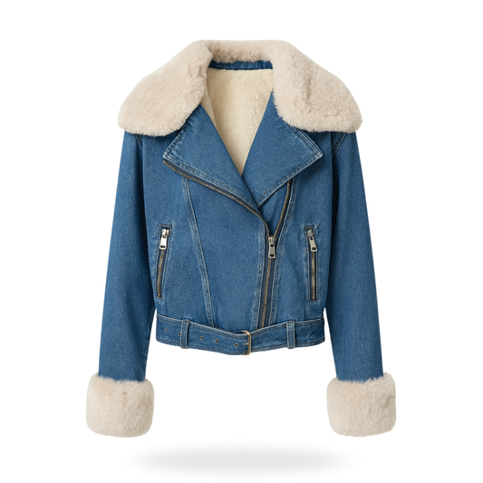 Chamarra de mezclilla con peluche removible