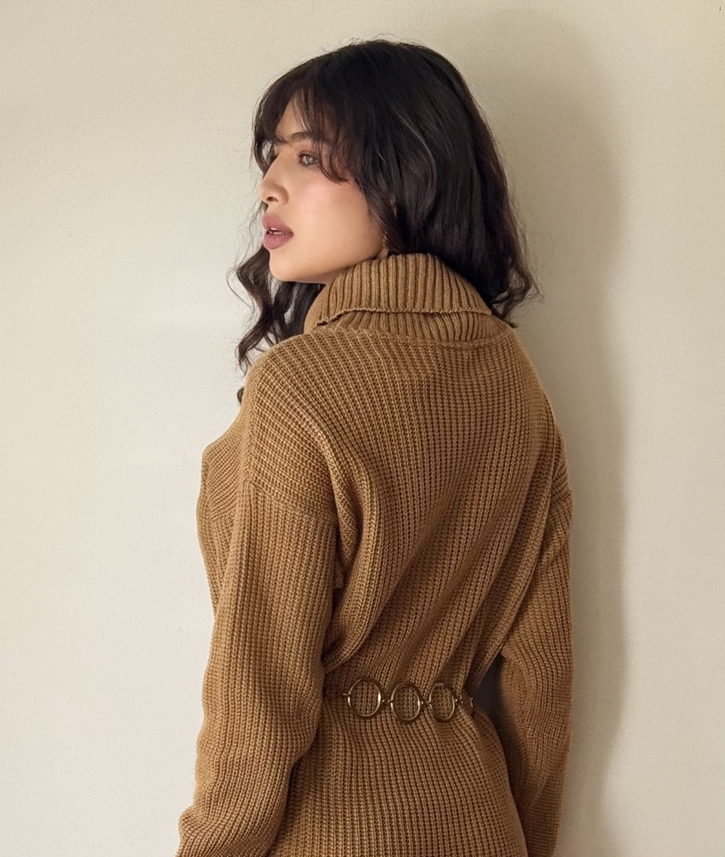 Vestido tejido cuello tortuga