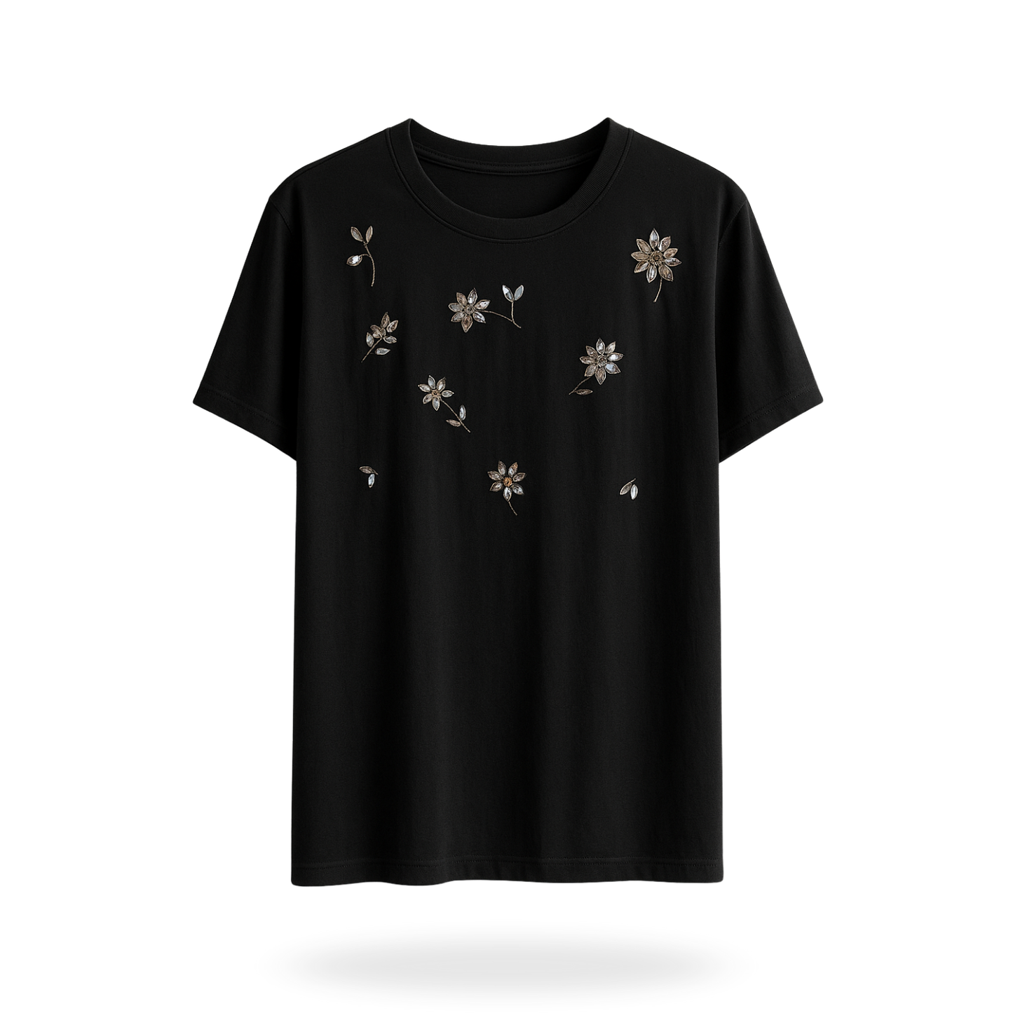 Playera manga corta aplicación