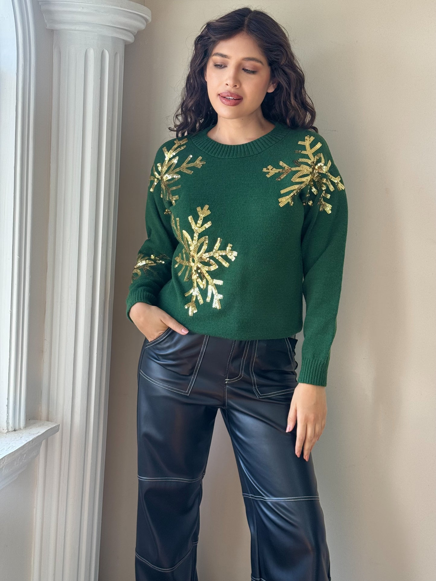 Suéter copos navideño