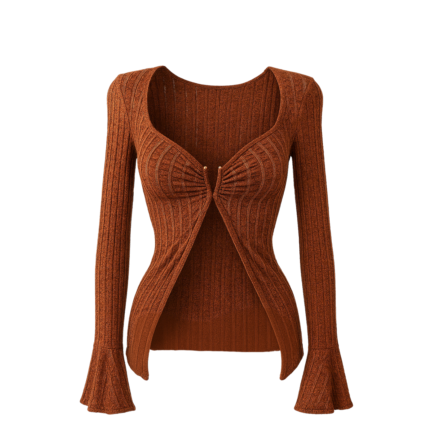 Blusa manga larga con escote