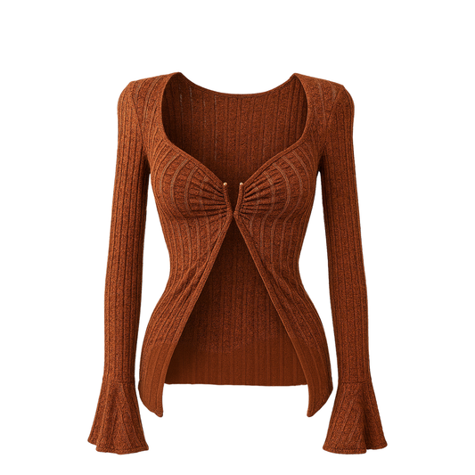 Blusa manga larga con escote