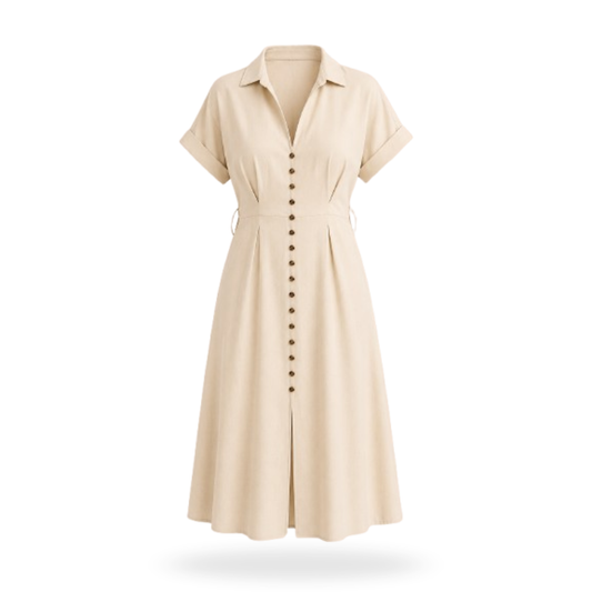 Vestido de Lino Con botones