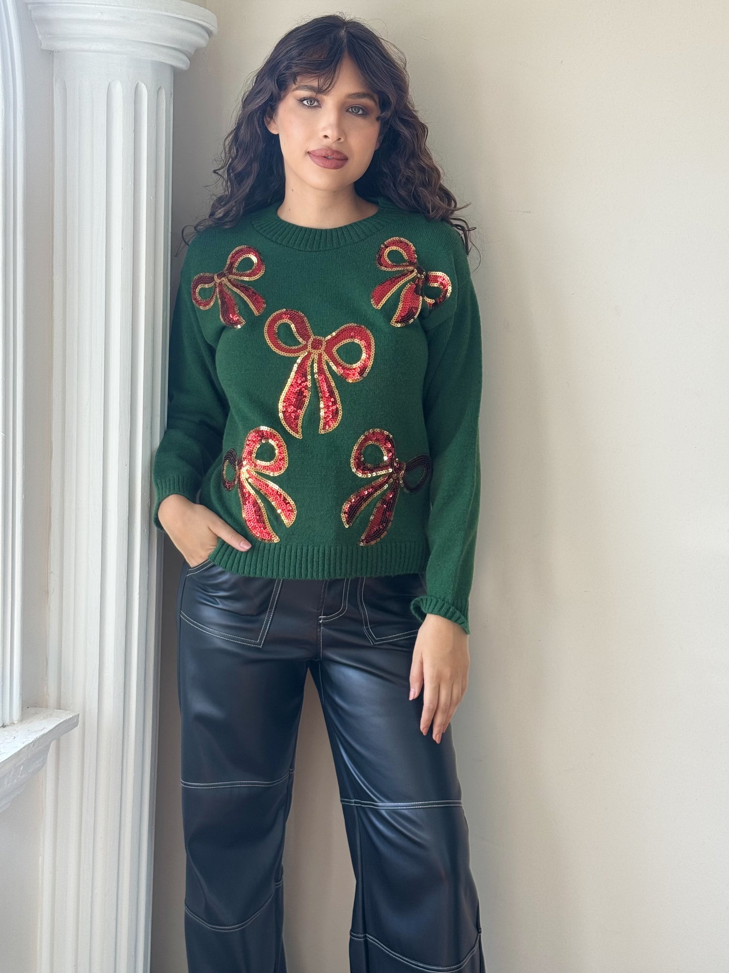 Suéter moños navideño