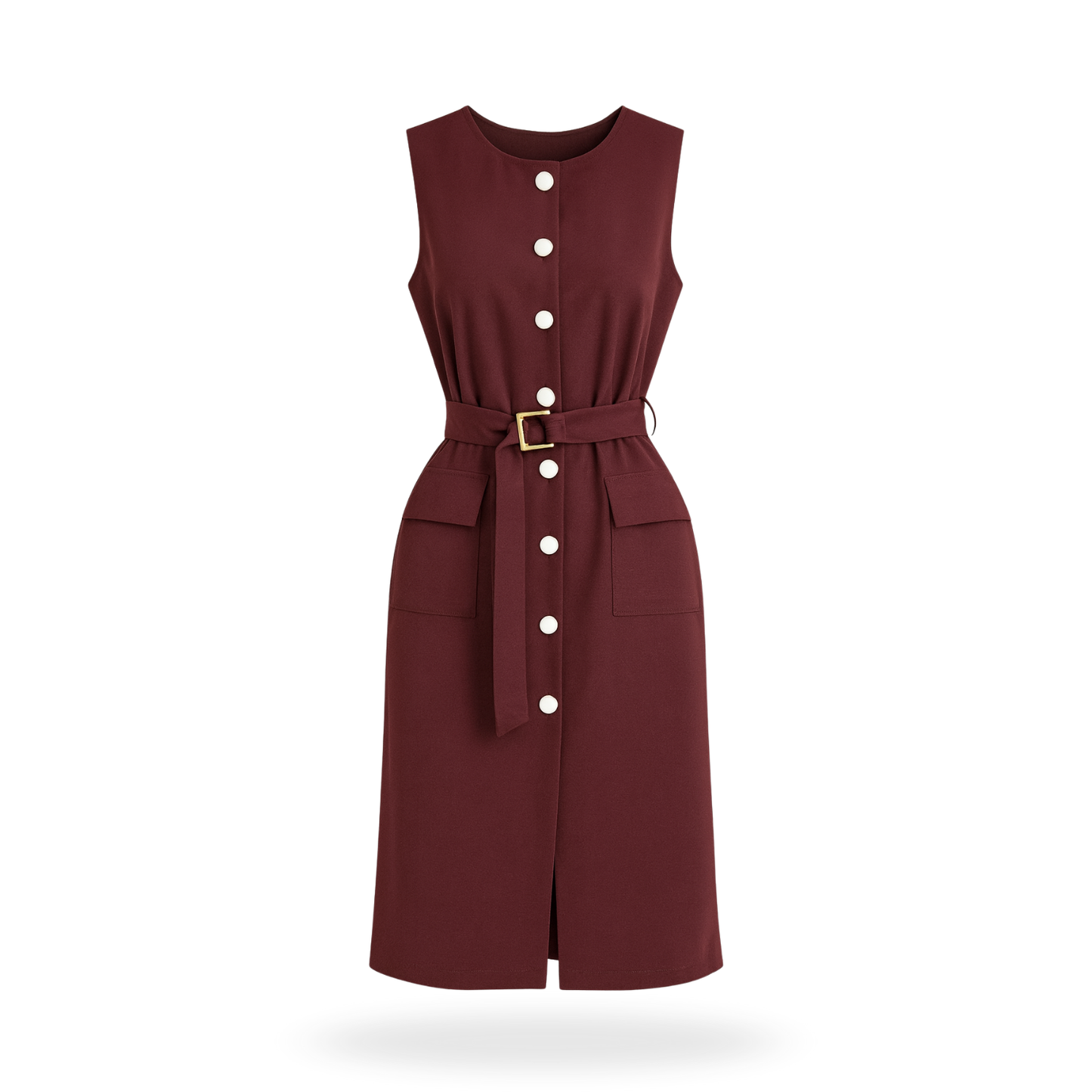 Maxi vestido con cinturón