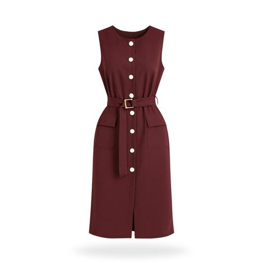 Maxi vestido con cinturón