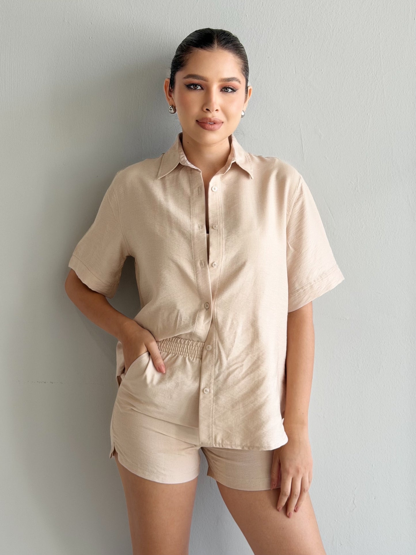 Conjunto de Short con camisa Lino
