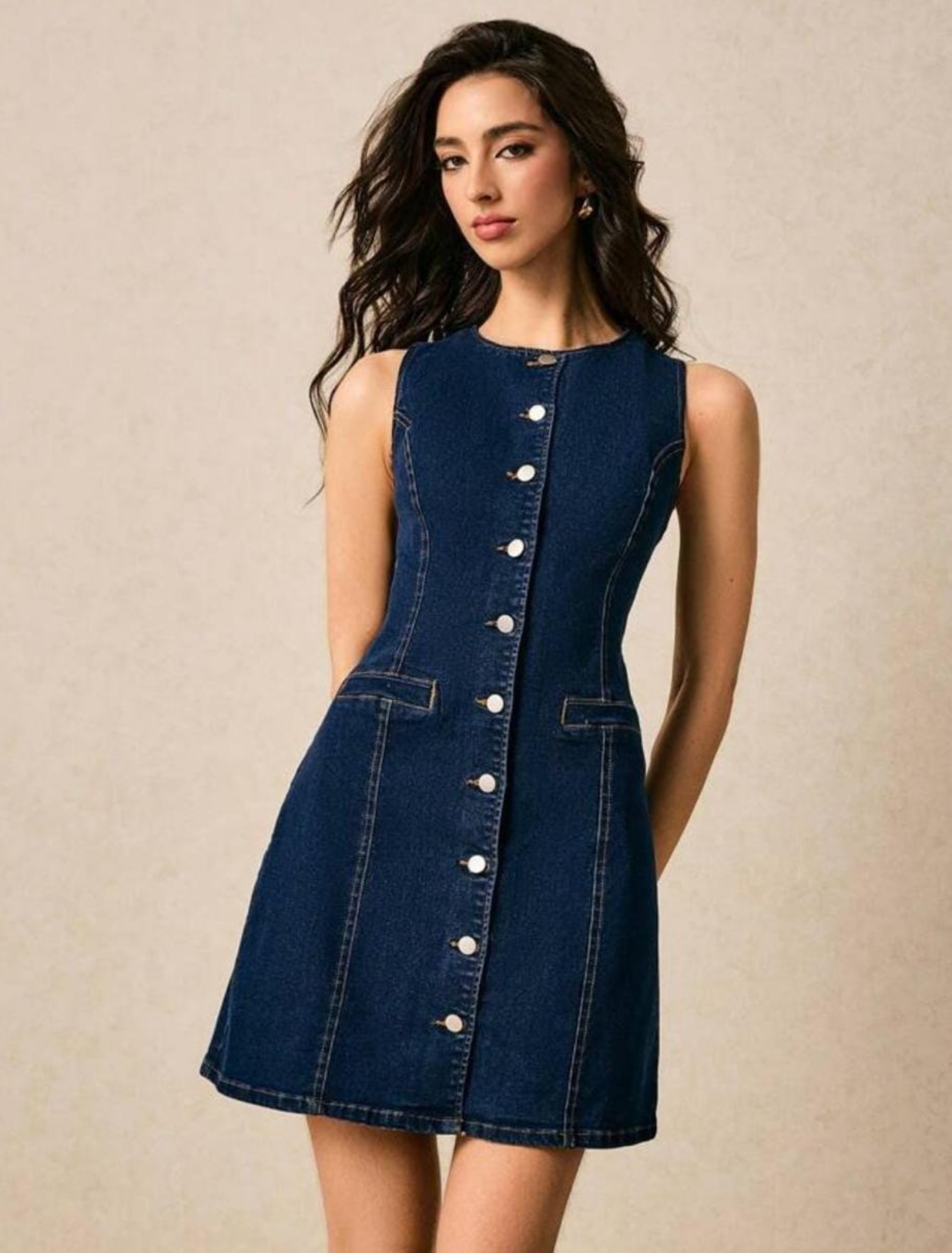 Vestido mezclilla corto con botones