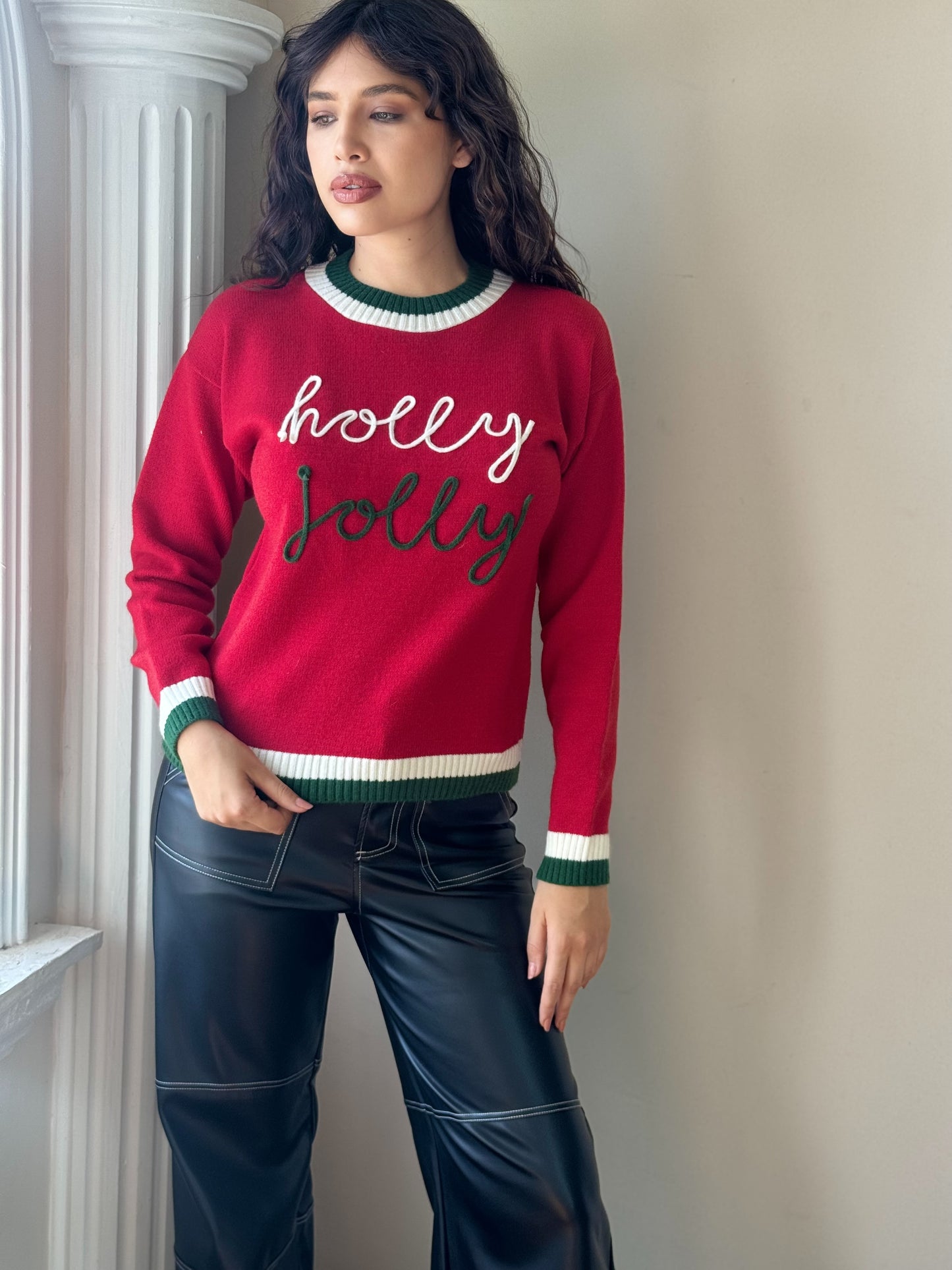 Suéter holly jolly navideño