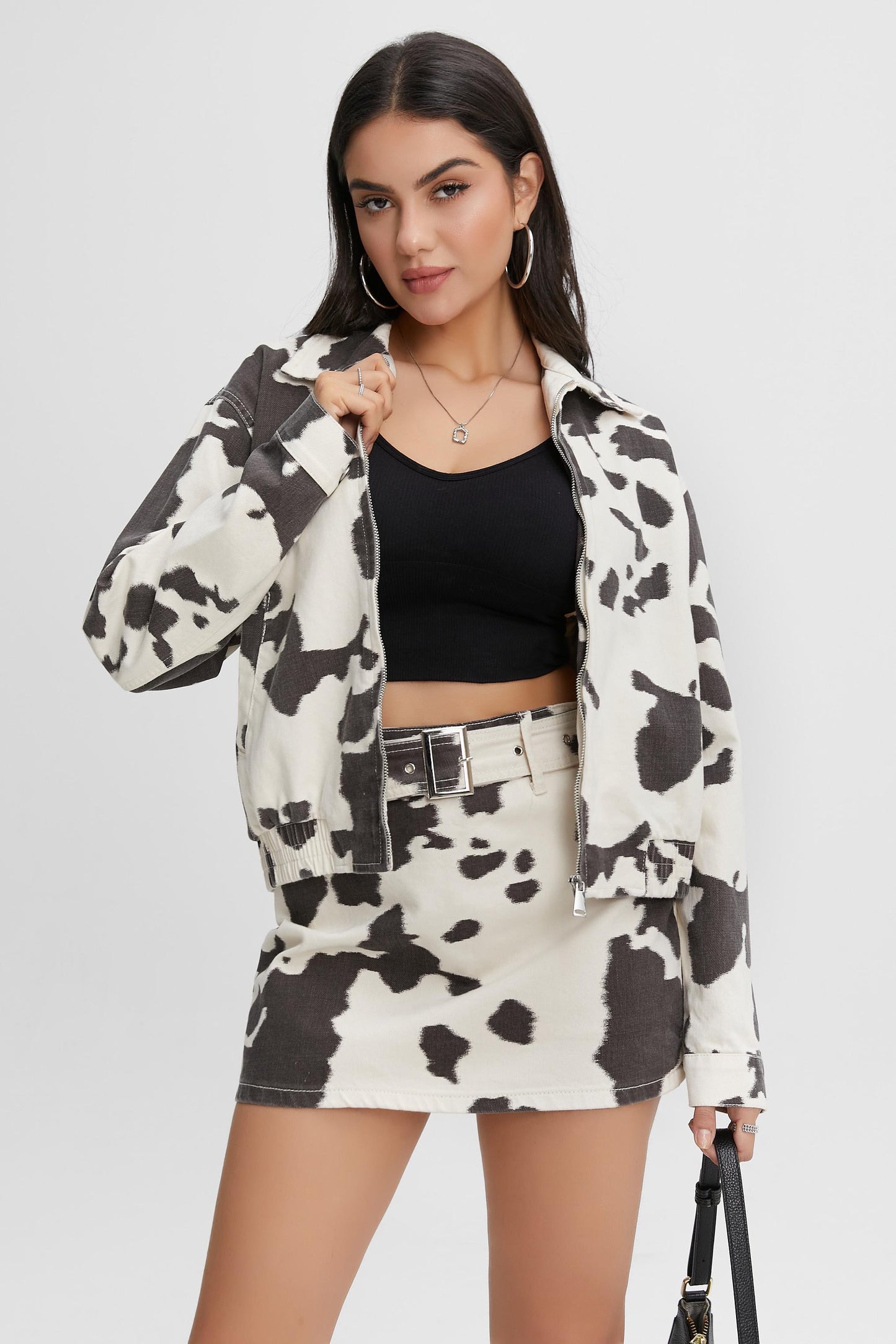 Falda short de vaca