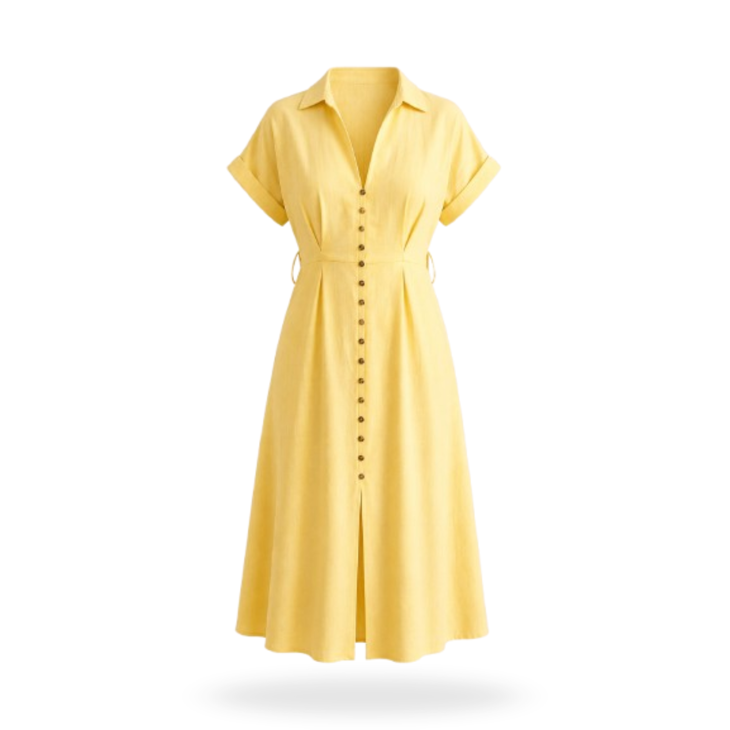 Vestido de Lino Con botones