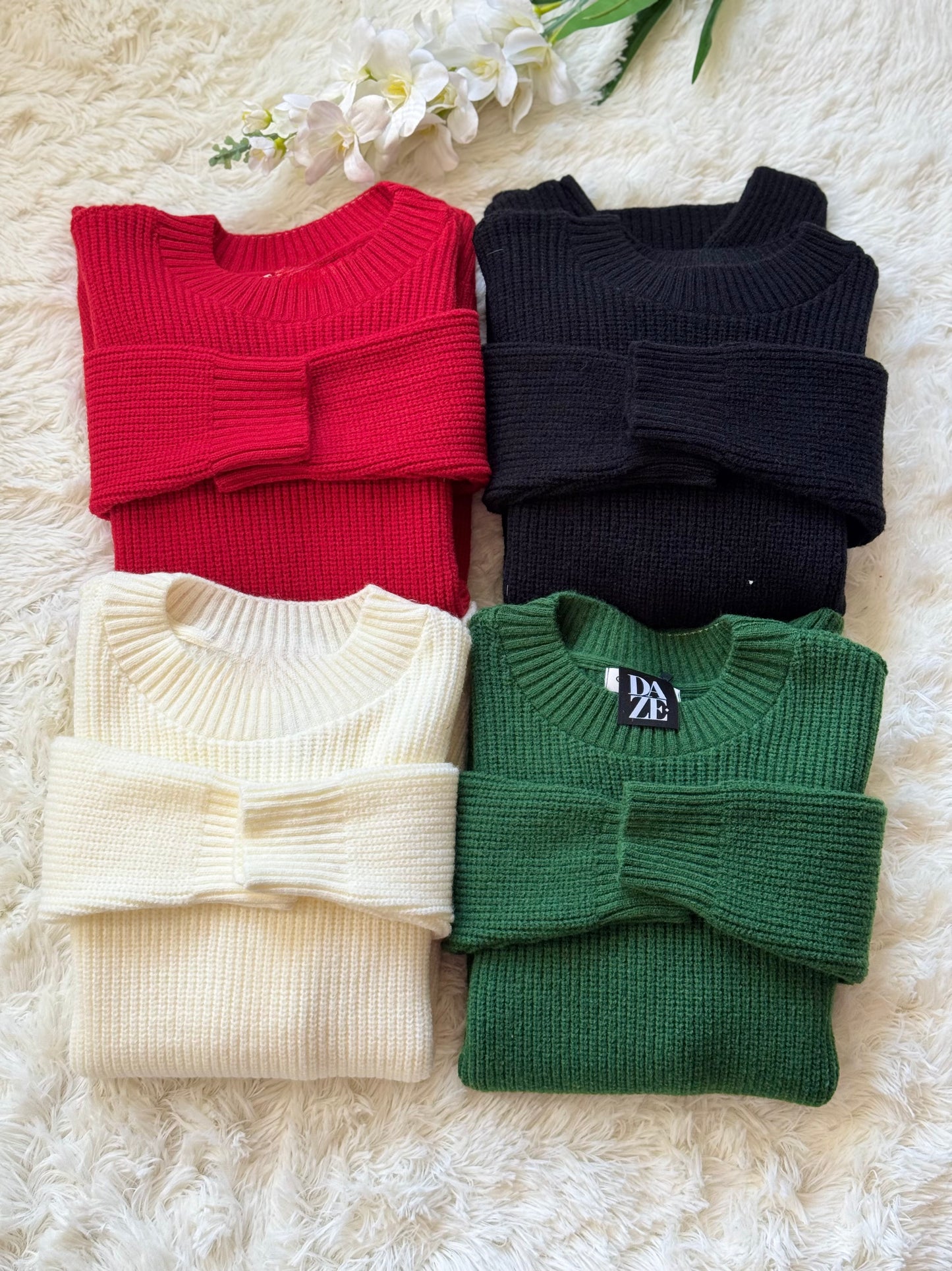 Suéter cuello redondo