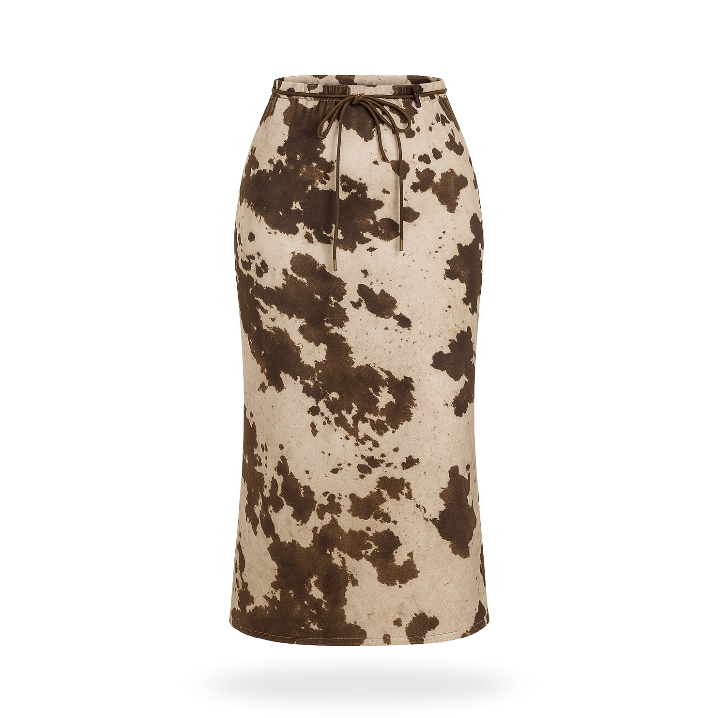 Falda con cinturón satinada vaca