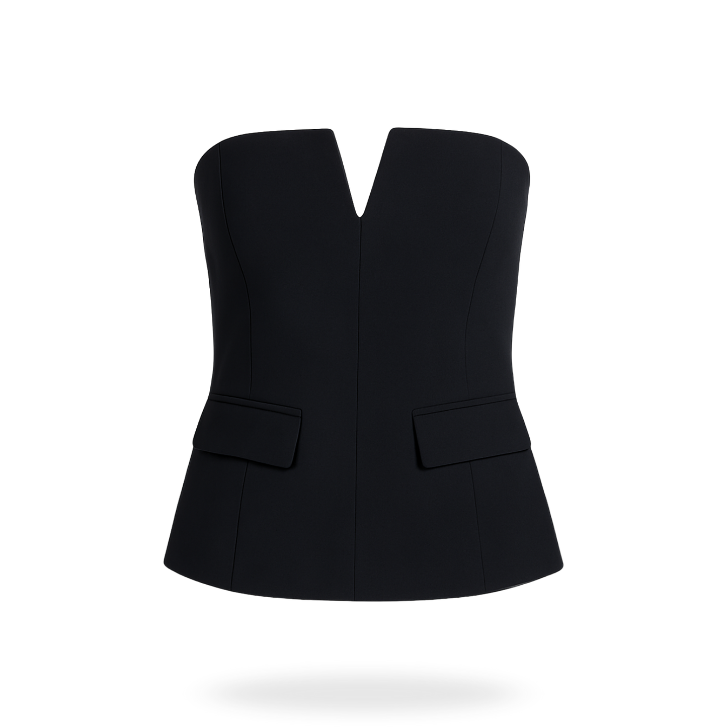 Blusa strapless con carteras