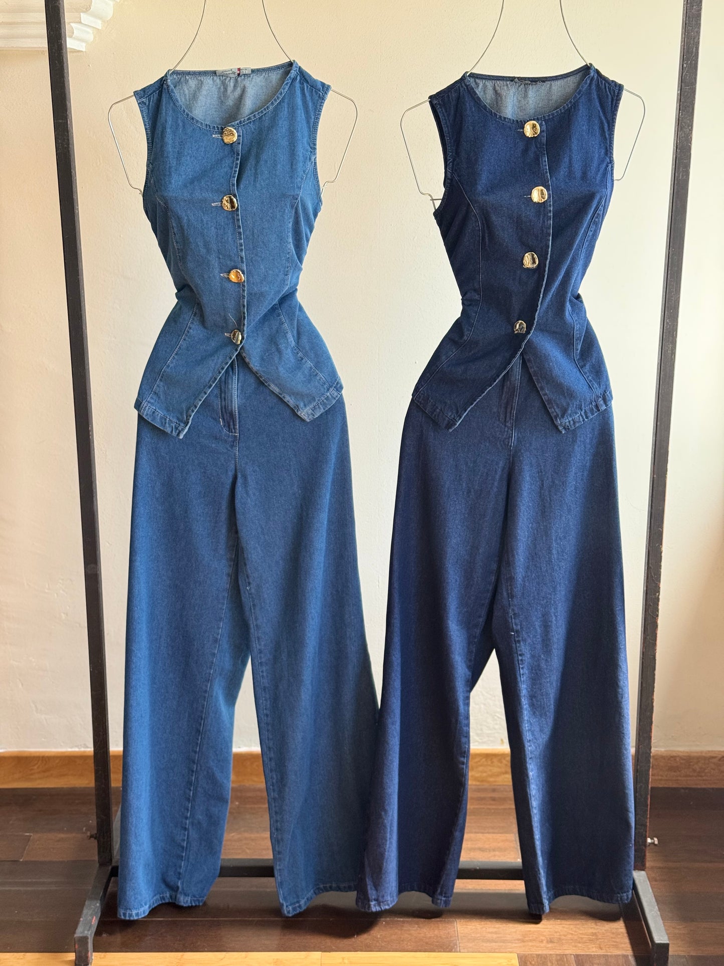 Conjunto de chaleco mezclilla