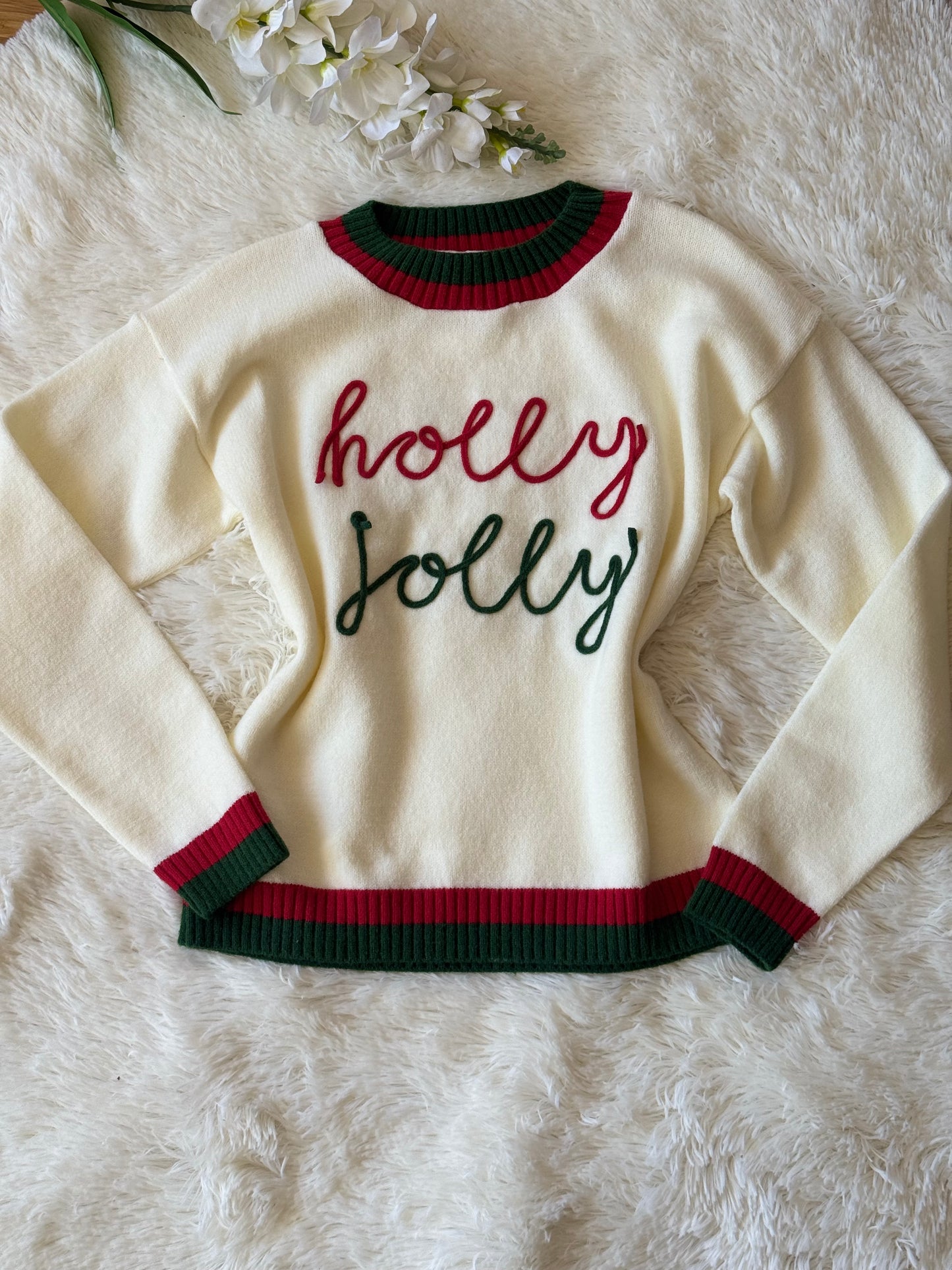 Suéter holly jolly navideño