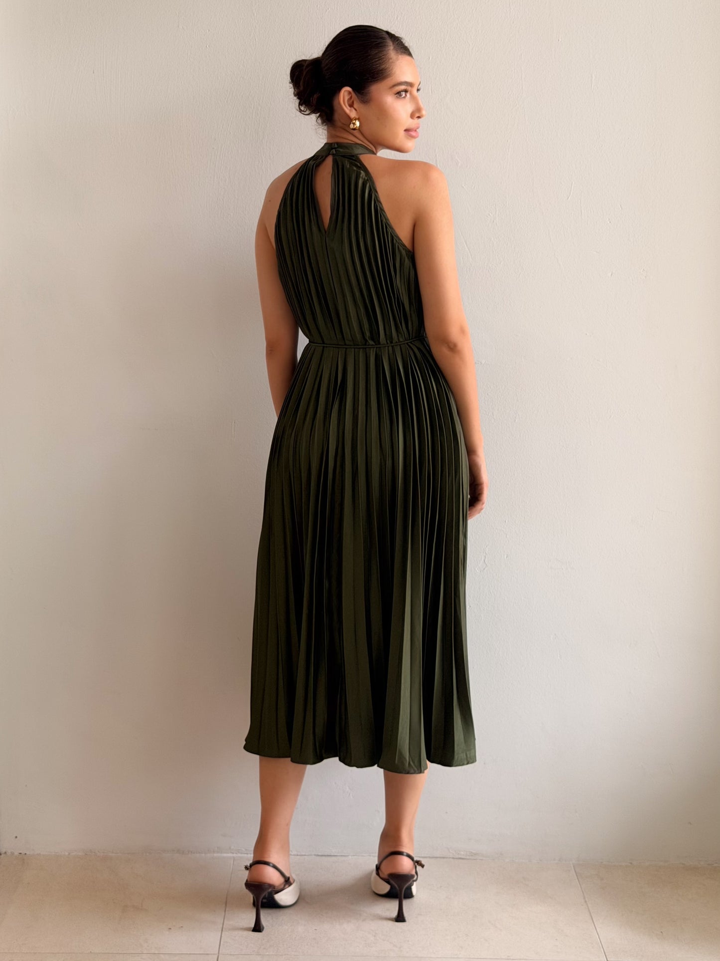 Vestido Plisado Halter