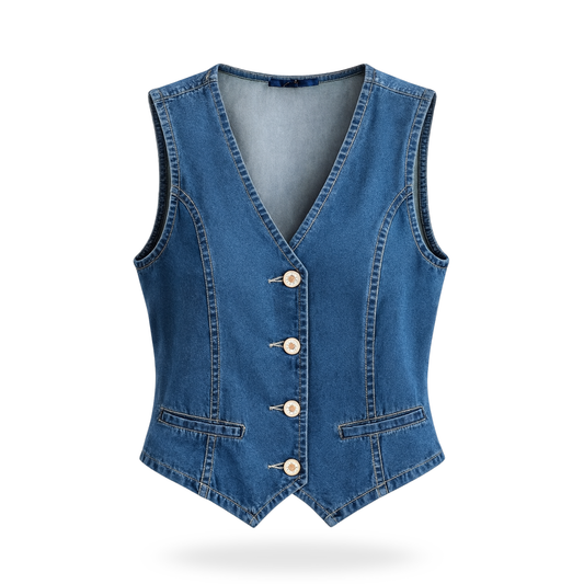 Chaleco escote V de mezclilla