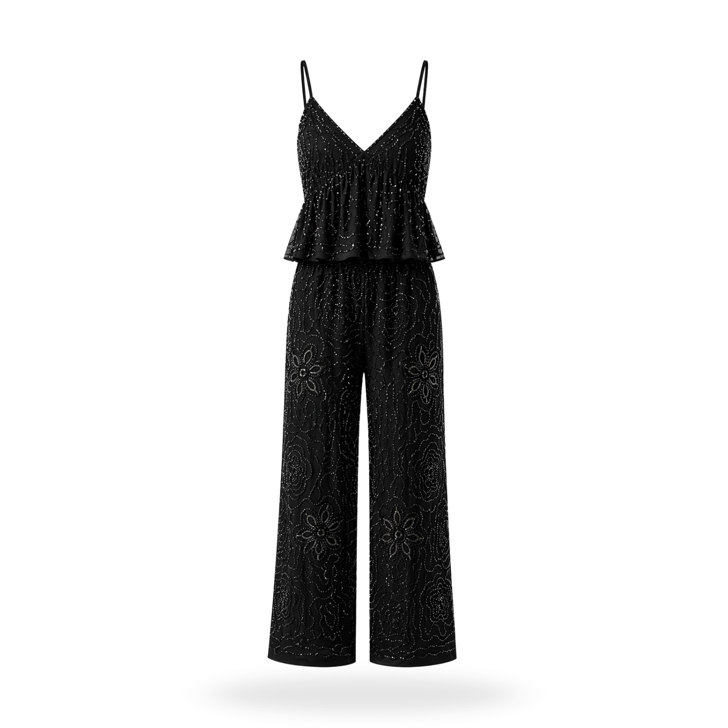 Conjunto de pantalon Bordado con Pedreria