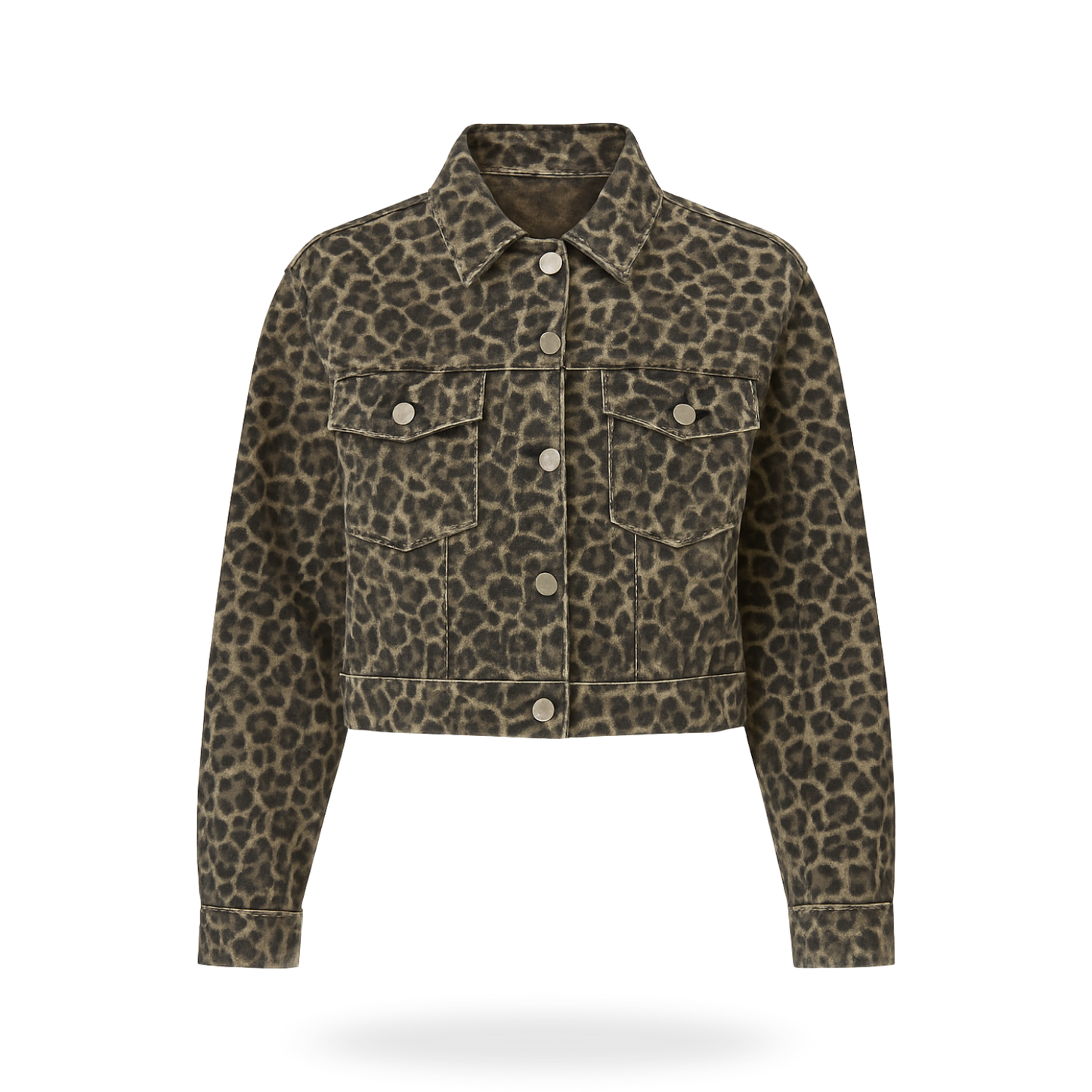 Chamarra mezclilla de leopardo