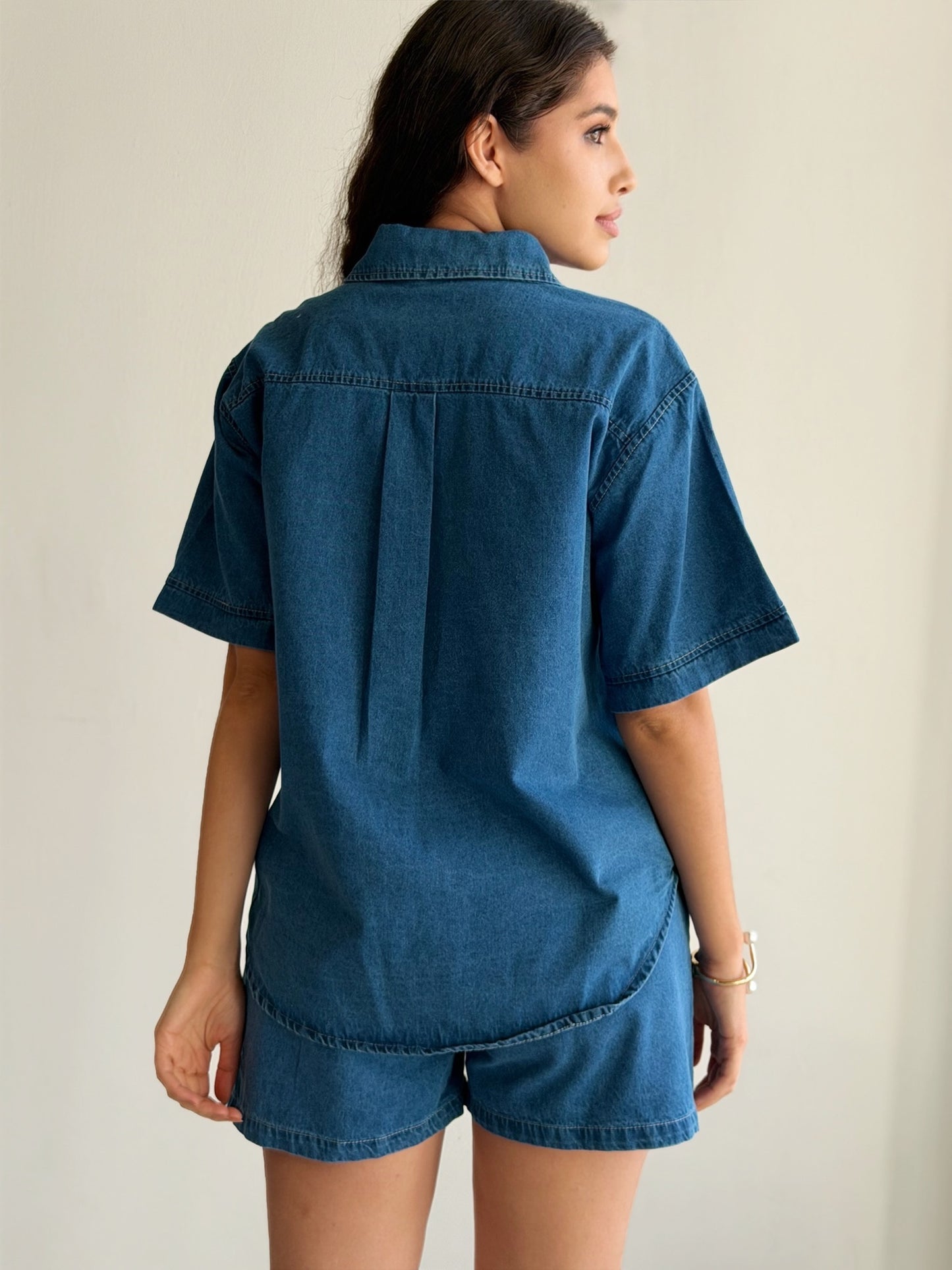 Conjunto Camisa con short de mezclilla