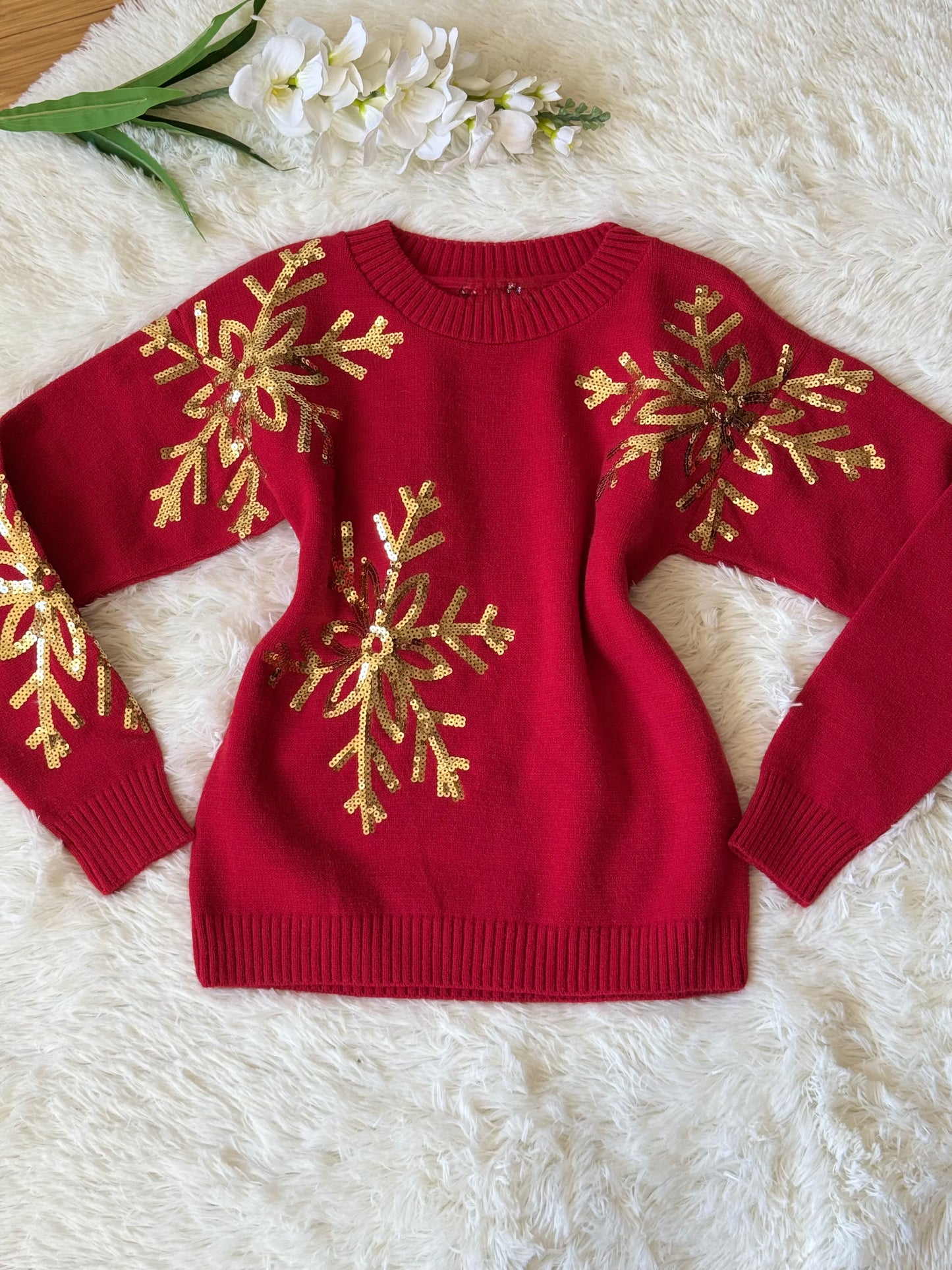 Suéter copos navideño