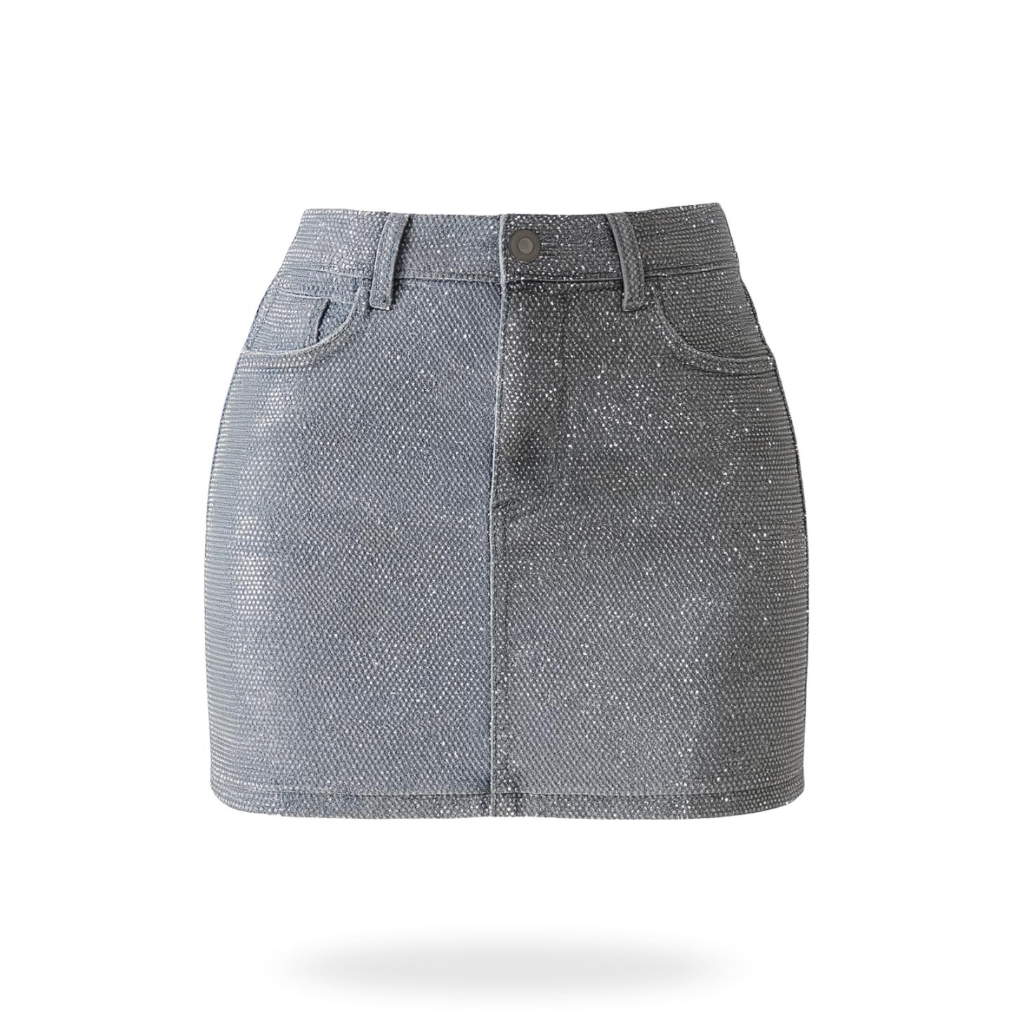 Falda mezclilla de brillos