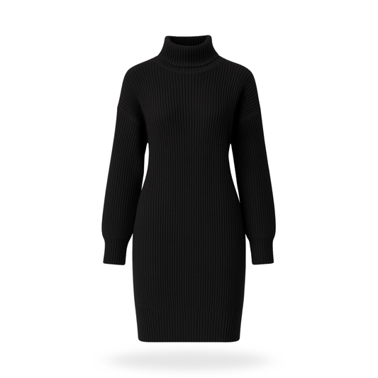 Vestido tejido cuello tortuga