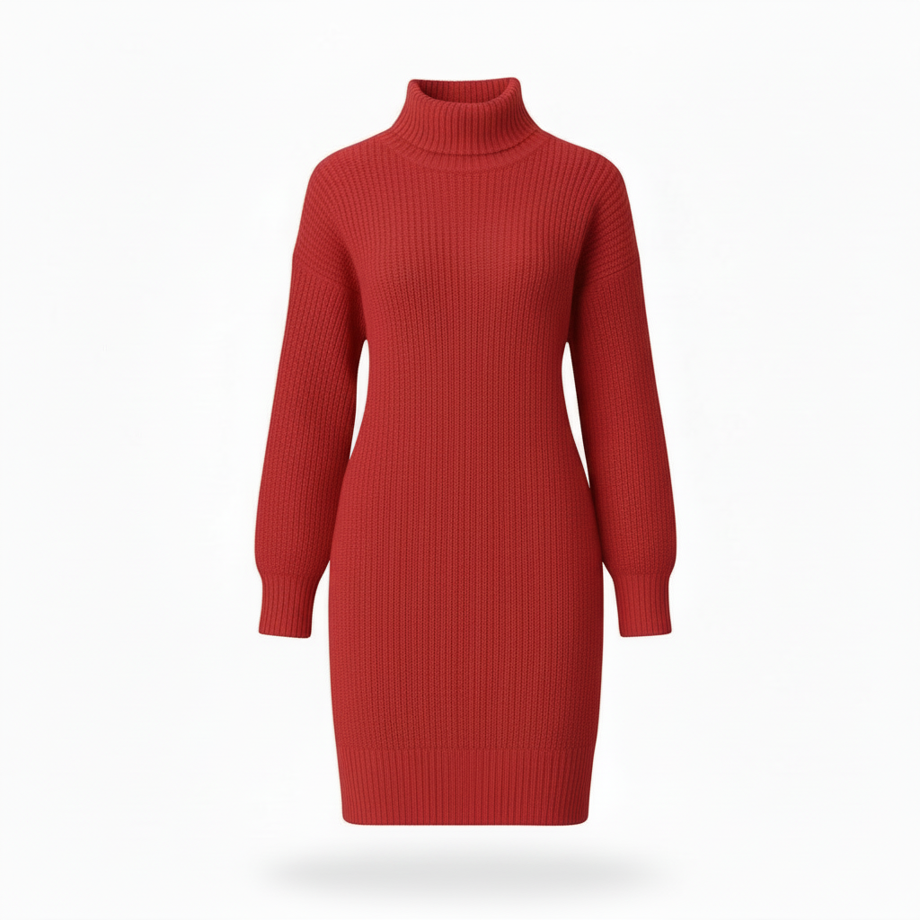 Vestido tejido cuello tortuga