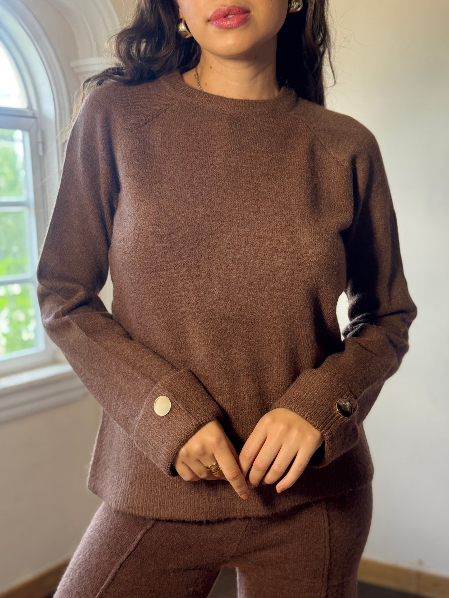 Conjunto tejido cuello redondo