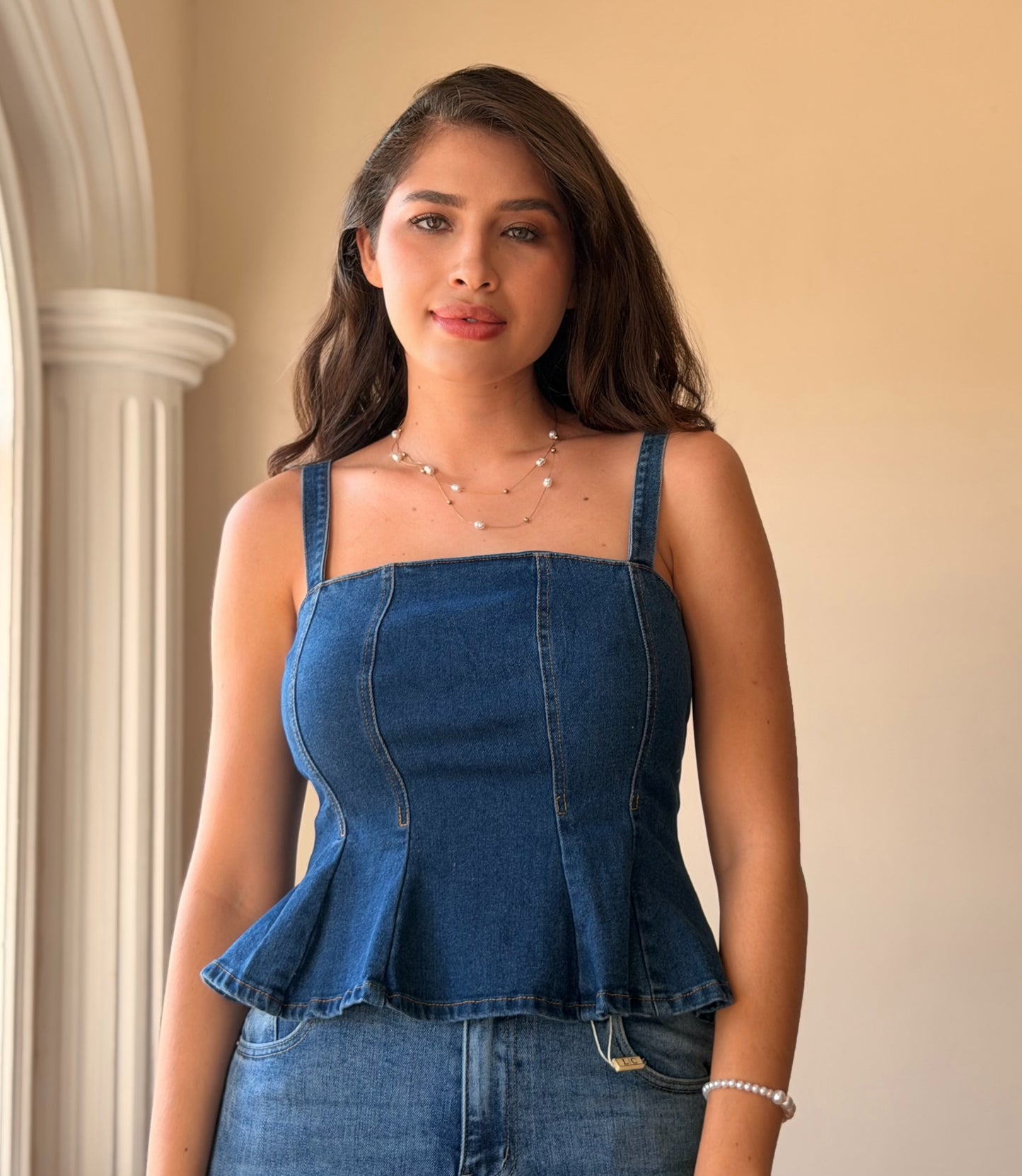 Blusa Mezclilla Peplum