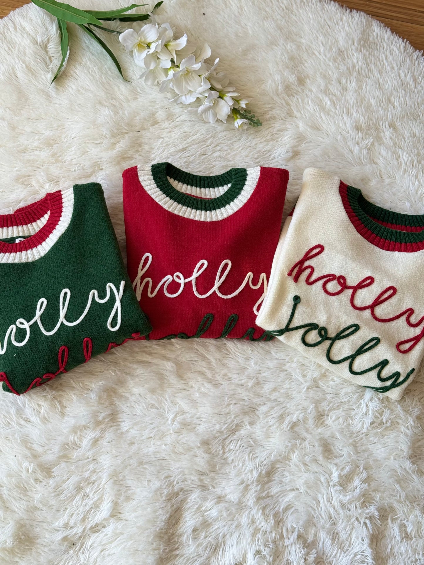 Suéter holly jolly navideño