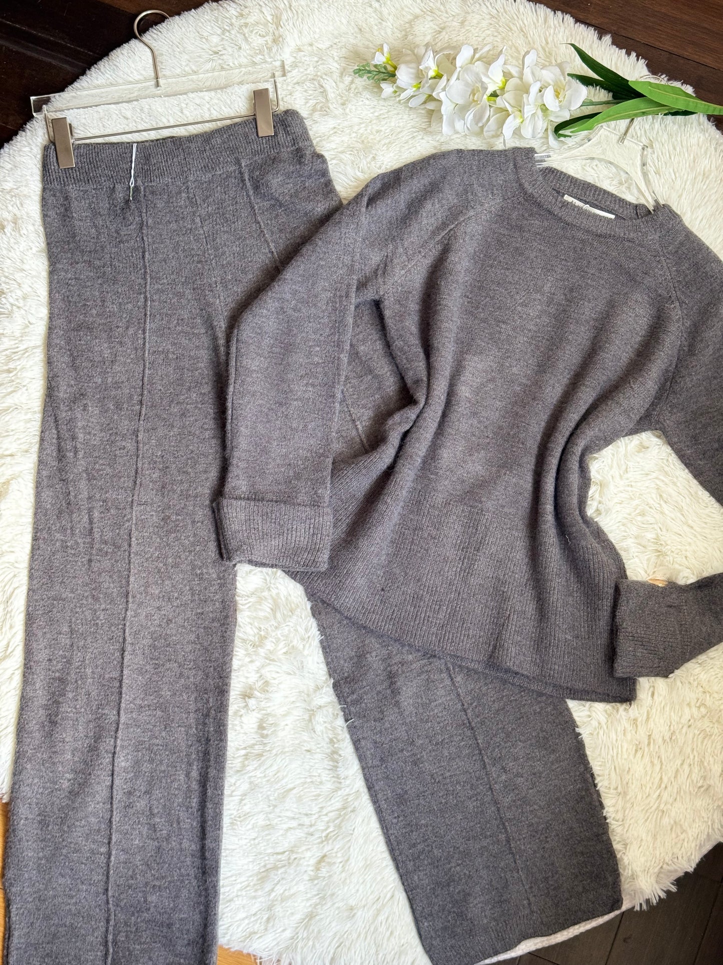 Conjunto tejido cuello redondo