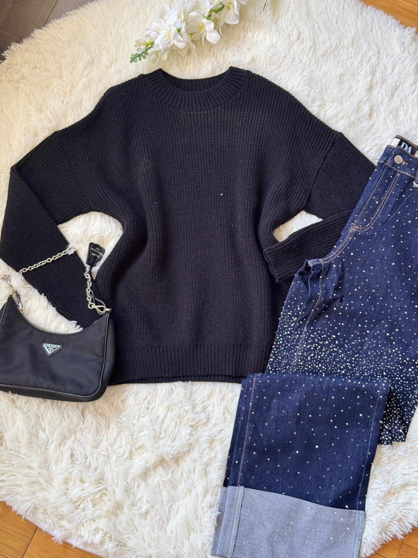 Suéter cuello redondo